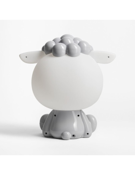 Lampa stołowa OWCA Zuma Line KDR-612-GR w szaro-białym kolorze z LED, idealna do pokoju dziecięcego