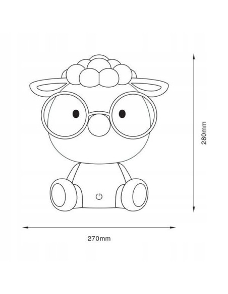 Lampa stołowa OWCA Zuma Line KDR-612-GR w szaro-białym kolorze z LED, idealna do pokoju dziecięcego