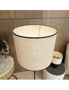 Lampa podłogowa ASPEN LP1 - nowoczesna, rattanowa, czarna lampa do salonu i biura, minimalistyczny design, 142 cm 2