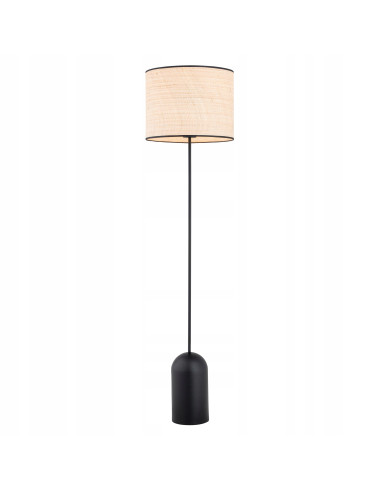 Lampa podłogowa ASPEN LP1 - nowoczesna, rattanowa, czarna lampa do salonu i biura, minimalistyczny design, 142 cm