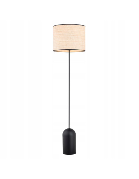 Lampa podłogowa ASPEN LP1 - nowoczesna, rattanowa, czarna lampa do salonu i biura, minimalistyczny design, 142 cm