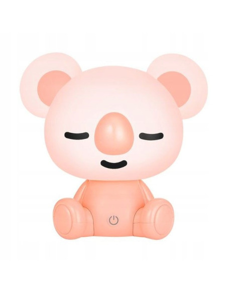 Lampka nocna KOALA w delikatnym różowym kolorze - LED 93 lumeny, idealna do pokoju dziecięcego.