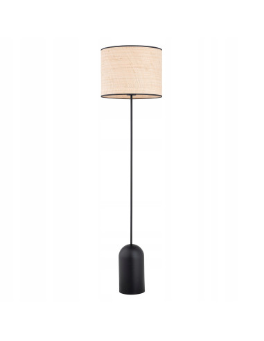 Lampa podłogowa ASPEN LP1 - nowoczesna, rattanowa, czarna lampa do salonu i biura, minimalistyczny design, 142 cm
