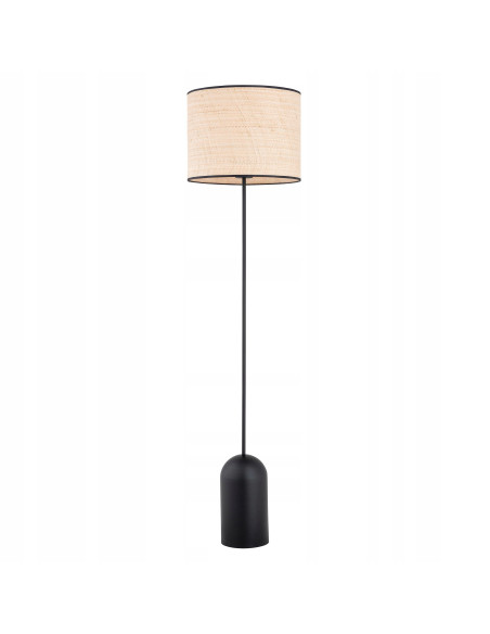 Lampa podłogowa ASPEN LP1 - nowoczesna, rattanowa, czarna lampa do salonu i biura, minimalistyczny design, 142 cm