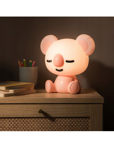 Lampka nocna KOALA w delikatnym różowym kolorze - LED 93 lumeny, idealna do pokoju dziecięcego.