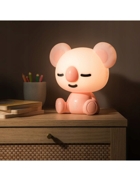 Lampka nocna KOALA w delikatnym różowym kolorze - LED 93 lumeny, idealna do pokoju dziecięcego.