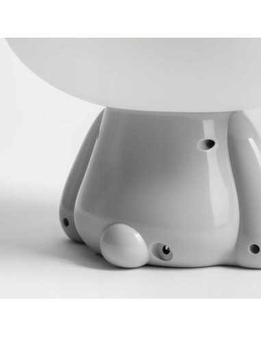 Lampka nocna KOALA z LED, biała i szara, dziecięca lampka stołowa z przymkniętymi oczami, 3W, 93 lumeny.