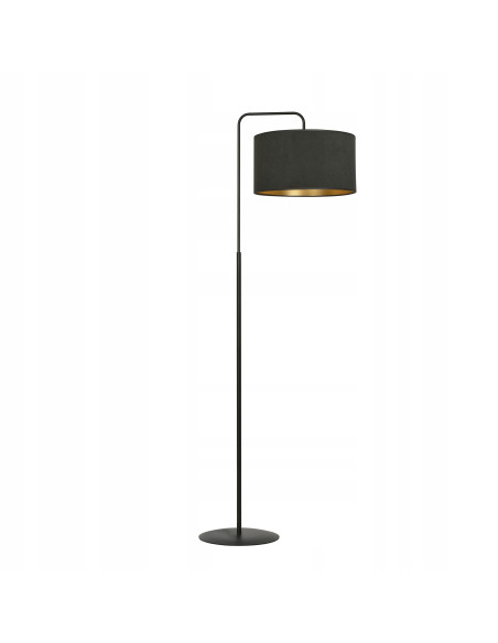 Elegancka lampa stojąca HILDE LP1 BL z welurowym abażurem i złotym wnętrzem, 150 cm, idealna do nowoczesnych wnętrz