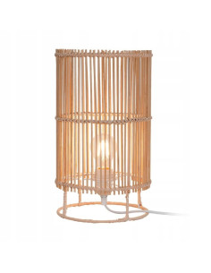 Lampa stołowa EDIN w stylu karaibskim z drewna i bambusa - eleganckie oświetlenie do sypialni i wnętrz.
