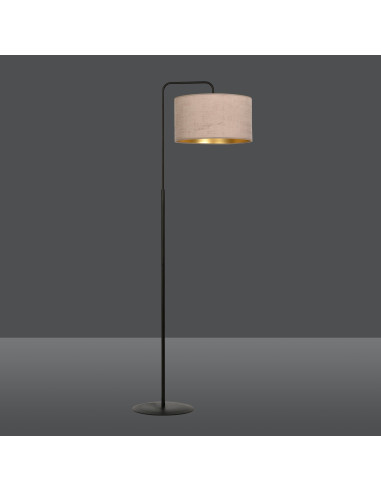 Lampa wisząca HILDE LP1 BL z welurowym kloszem i czarną ramą - elegancka dekoracja do salonu i jadalni