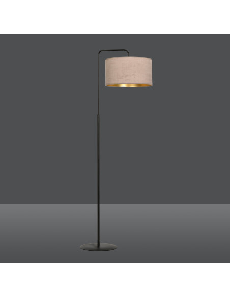 Lampa wisząca HILDE LP1 BL z welurowym kloszem i czarną ramą - elegancka dekoracja do salonu i jadalni