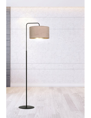 Lampa wisząca HILDE LP1 BL z welurowym kloszem i czarną ramą - elegancka dekoracja do salonu i jadalni
