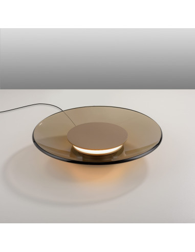 Lampa stołowa PURE MOON - nowoczesne LED w bursztynowym kolorze, stworzona dla eleganckich wnętrz