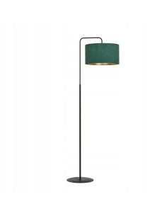 Elegancka lampa podłogowa HILDE LP1 BL w zielonym z abażurem welurowym, idealna do biura i nowoczesnych wnętrz.