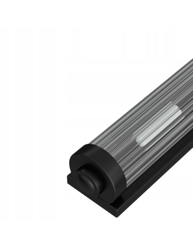 Nowoczesny kinkiet Fumi Parette Nero IP44 - cylindryczny, elegancki do łazienki i salonu, czarny z przezroczystym szkłem