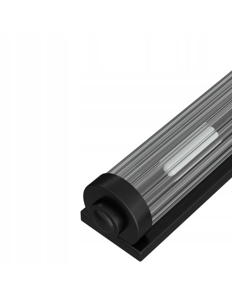 Nowoczesny kinkiet Fumi Parette Nero IP44 - cylindryczny, elegancki do łazienki i salonu, czarny z przezroczystym szkłem