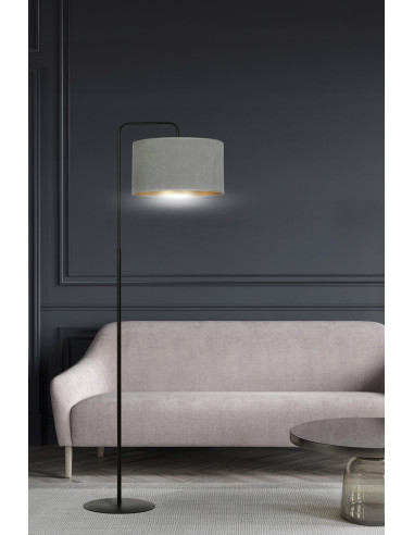 Lampa Stojąca HILDE LP1 BL - Aksamitny Klosz, Luksus i Styl do Wnętrz, Idealna do Salonu, Sypialni i Jadalni