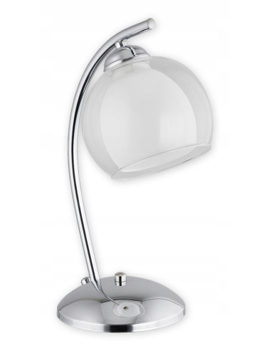 Lampa stojąca ALTEA w chromie i bieli - nowoczesne oświetlenie biurkowe i elegancka dekoracja wnętrz