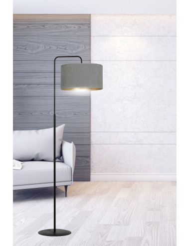 Lampa Stojąca HILDE LP1 BL - Aksamitny Klosz, Luksus i Styl do Wnętrz, Idealna do Salonu, Sypialni i Jadalni