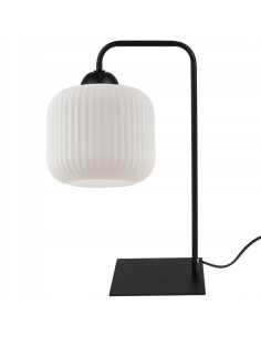 Lampka nocna RIFFLE - minimalistyczna lampa stołowa w kolorze czarnym, 40 cm, E27, idealna do sypialni i biura. 2