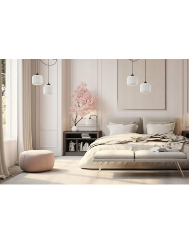 Lampka nocna RIFFLE - minimalistyczna lampa stołowa w kolorze czarnym, 40 cm, E27, idealna do sypialni i biura.