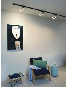 Lampa sufitowa Kika Track Nero - elegancki spot regulowany, czarny aluminium, idealny do salonu i jadalni 2