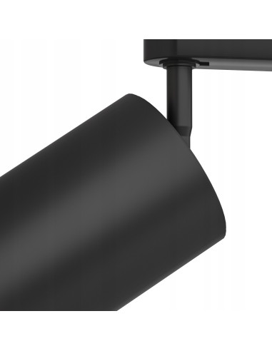 Lampa sufitowa Kika Track Nero - elegancki spot regulowany, czarny aluminium, idealny do salonu i jadalni