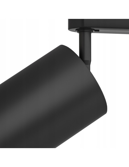 Lampa sufitowa Kika Track Nero - elegancki spot regulowany, czarny aluminium, idealny do salonu i jadalni