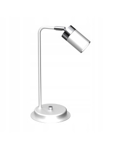 Lampa biurkowa JOKER w skandynawskim stylu, biały metal, elegancka szyja łabędzia, idealna do biura i nowoczesnych wnętrz.