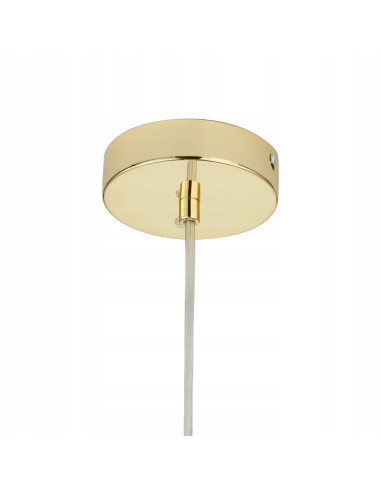 Lampa wisząca FLASH z półprzezroczystym kloszem w kolorze złotym, 40 cm – elegancja do salonu i wnętrz komercyjnych.