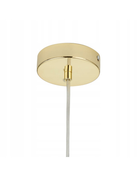 Lampa wisząca FLASH z półprzezroczystym kloszem w kolorze złotym, 40 cm – elegancja do salonu i wnętrz komercyjnych.