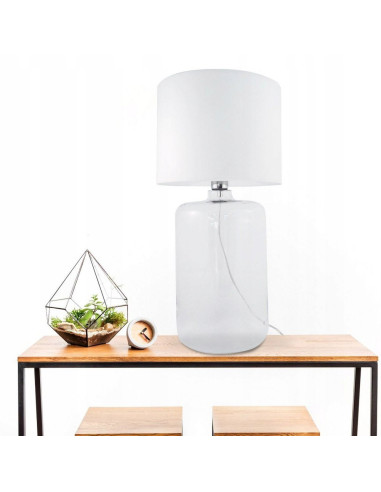 Lampa Stojąca AMARSA TRANSPARENT od Zuma Line - Nowoczesna Biała Lampa do Salonu, Jadalni i Kuchni