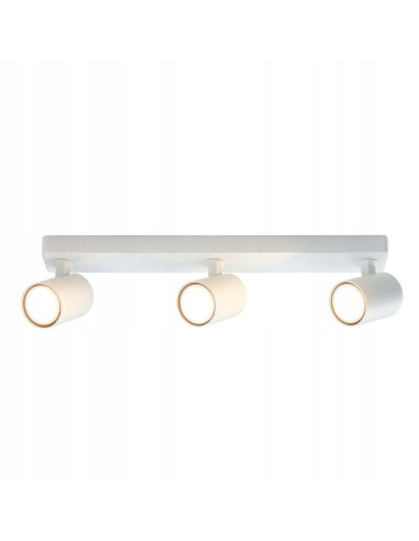 Plafon sufitowy Snow z regulowanymi reflektorami GU10, biały metal, 3 źródła światła do kuchni i jadalni