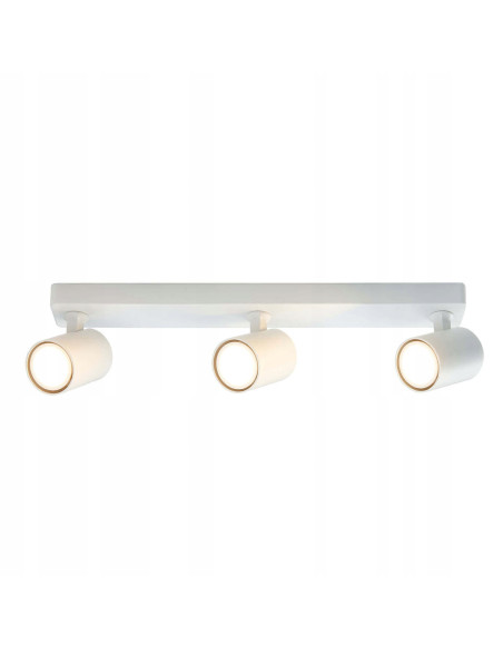 Plafon sufitowy Snow z regulowanymi reflektorami GU10, biały metal, 3 źródła światła do kuchni i jadalni