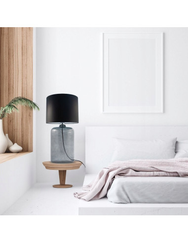 Lampa stołowa AMARSA Zuma Line, elegancki abażur, czarna/przezroczysta, idealna do biura i domu, 60 cm.