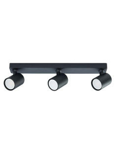 Czarna listwa sufitowa Snow 3 z regulowanymi reflektorami GU10 do eleganckich wnętrz - wysoka jakość i nowoczesny design.