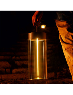 Akumulatorowa lampka nocna ESTERNO z ściemniaczem, szara, stylowy design do domu i ogrodu, IP54. 2