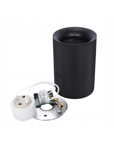 Elegancka tuba natynkowa KJ2186 GU10 w czarnym wykończeniu do nowoczesnego oświetlenia wnętrz.