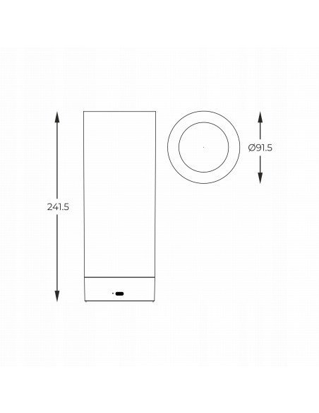 Nowoczesna przenośna lampa LED Esterno z USB, ściemniacz dotykowy, wodoodporna, 100 lumenów, szary/przezroczysty