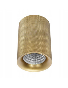 Elegancka natynkowa tuba GU10 w złotym kolorze, idealna do nowoczesnych wnętrz i hoteli, model KJ2186.