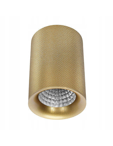 Elegancka natynkowa tuba GU10 w złotym kolorze, idealna do nowoczesnych wnętrz i hoteli, model KJ2186.