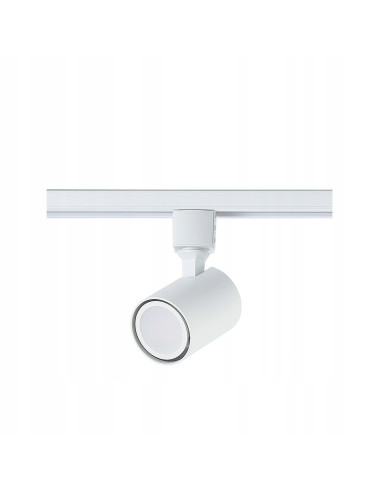 Reflektor szynoprzewodowy Snow GU10 50W biały z regulacją kąta - eleganckie oświetlenie Light Prestige do wnętrz.