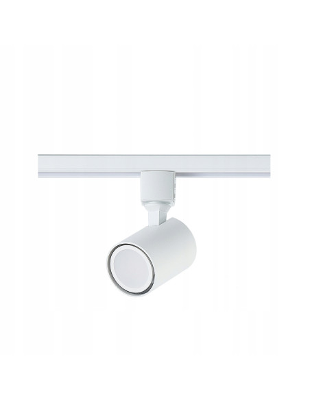 Reflektor szynoprzewodowy Snow GU10 50W biały z regulacją kąta - eleganckie oświetlenie Light Prestige do wnętrz.