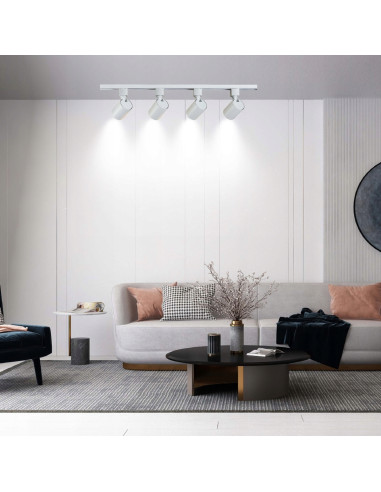 Elegancki Zestaw Oświetlenia Szynowego Snow 1,5m z 4 Reflektorami GU10 - Nowoczesne Wnętrza dla Domu i Biura