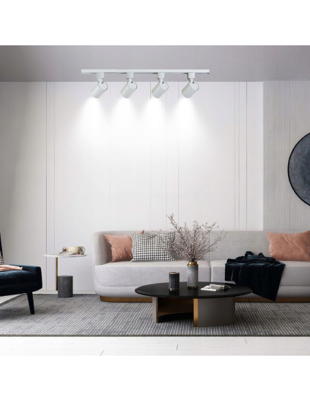 Elegancki Zestaw Oświetlenia Szynowego Snow 1,5m z 4 Reflektorami GU10 - Nowoczesne Wnętrza dla Domu i Biura