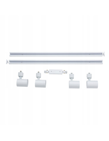 Elegancki Zestaw Oświetlenia Szynowego Snow 1,5m z 4 Reflektorami GU10 - Nowoczesne Wnętrza dla Domu i Biura