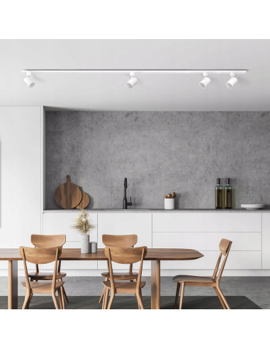 Elegancki Zestaw Oświetlenia Szynowego Snow 1,5m z 4 Reflektorami GU10 - Nowoczesne Wnętrza dla Domu i Biura