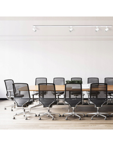 Elegancki Zestaw Oświetlenia Szynowego Snow 1,5m z 4 Reflektorami GU10 - Nowoczesne Wnętrza dla Domu i Biura