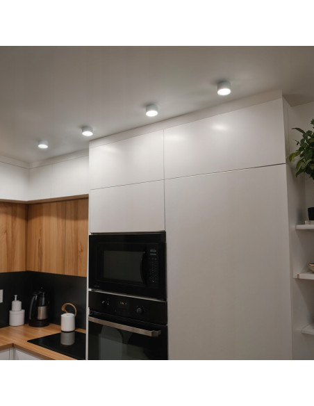 Biały spot sufitowy IP54 do łazienki, minimalistyczny design, aluminium, GX53, 60W, Syntron