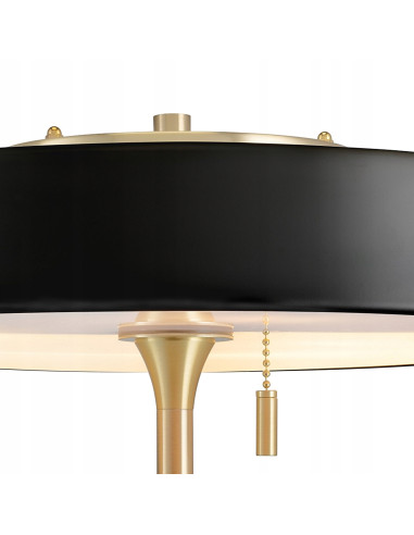 Lampa biurkowa Artdeco czarna z łańcuszkowym włącznikiem – nowoczesne i eleganckie oświetlenie do biura i sypialni